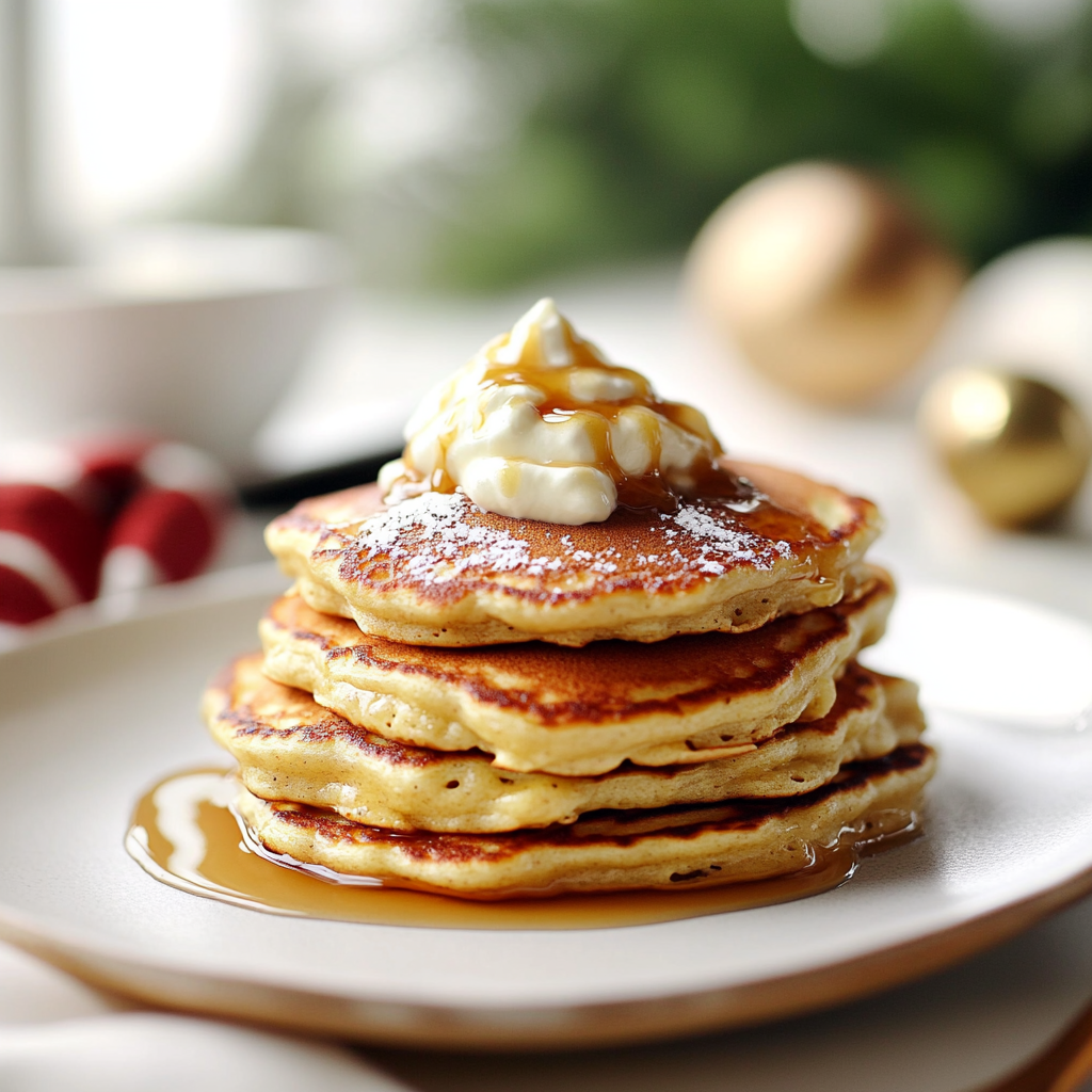 Fluffy Eggnog Pancakes