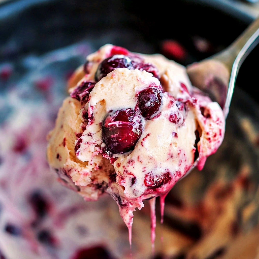 Recipe preparation for Cherry frozen yogurt