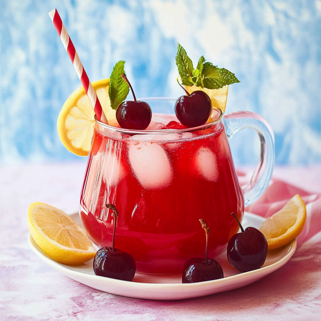 Recipe preparation for Cherry lemonade homemade