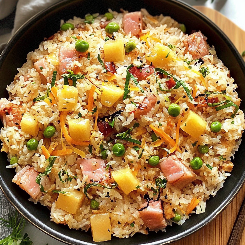 Recipe preparation for Hawaiian Fried Rice