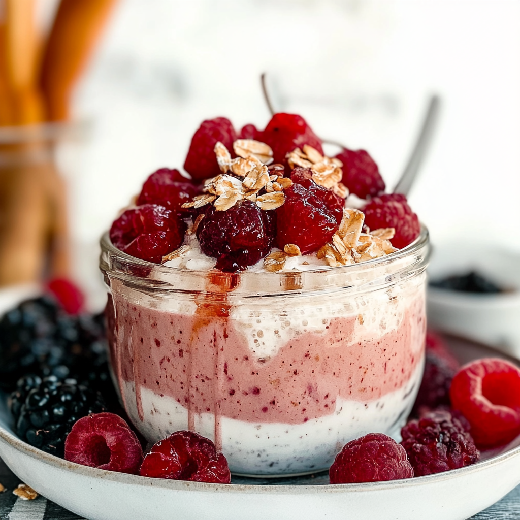 Recipe preparation for Cherry overnight oats