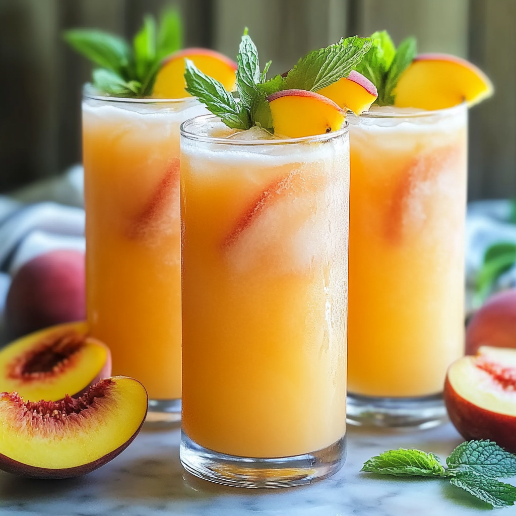 Recipe preparation for Refreshing Peach Lemonade