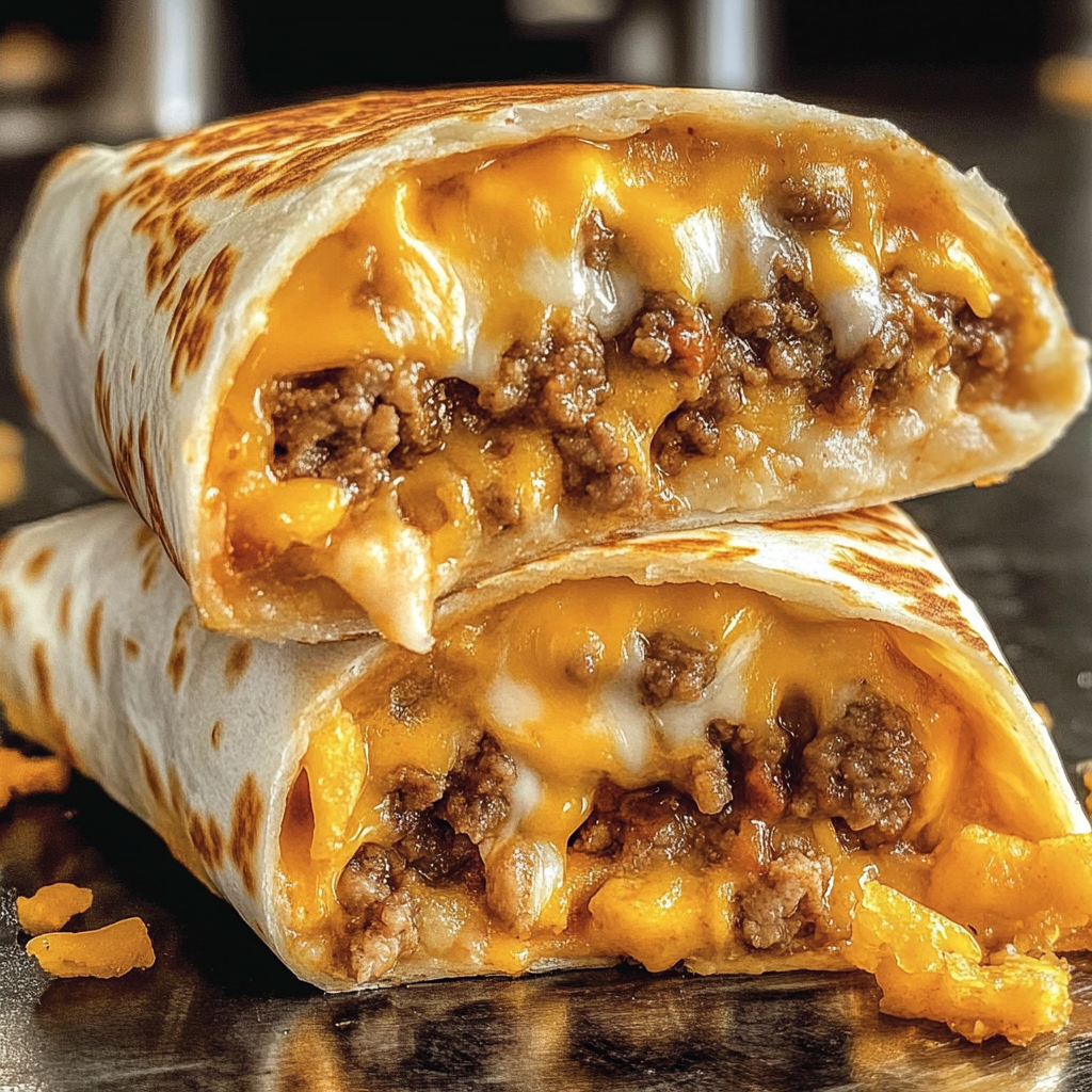 Recipe preparation for Taco Bell Beefy Melt Burrito