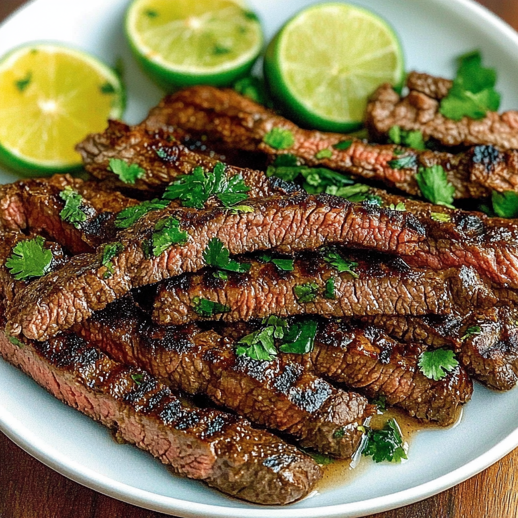 Recipe preparation for Grilled Carne Asada