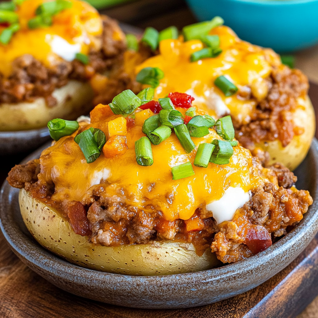Recipe preparation for Cheesy Taco Potatoes