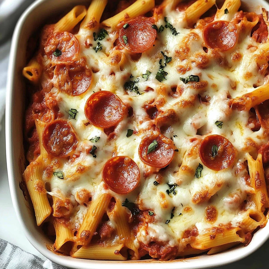 Recipe preparation for Pizza Pasta Bake
