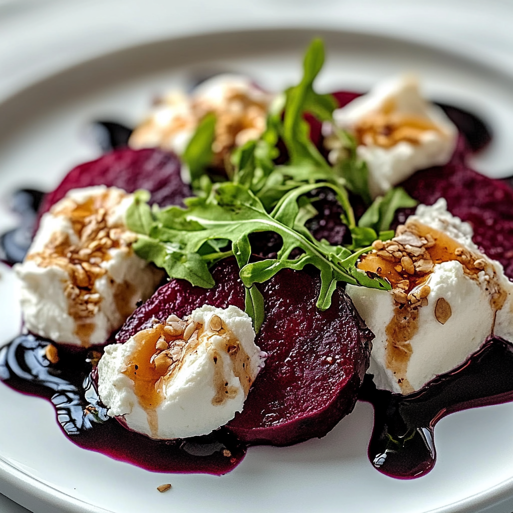 Recipe preparation for Beet and Goat Cheese Salad