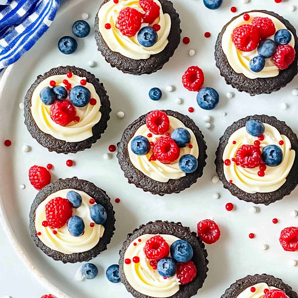 Recipe preparation for Red, White, and Blue Mini Oreo Pies