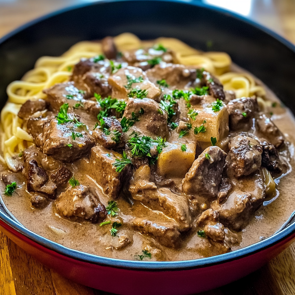 Recipe preparation for Beef Stroganoff Recipe