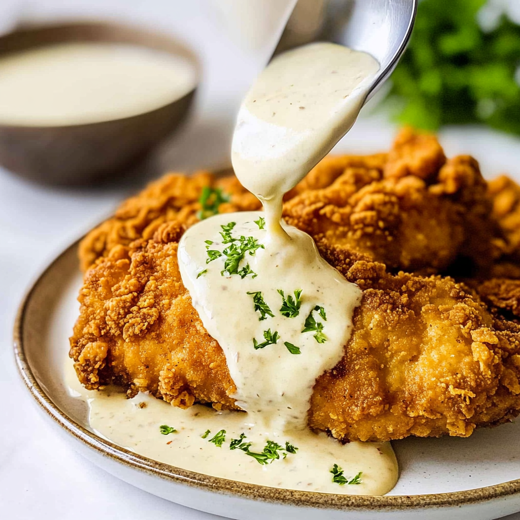 Recipe preparation for Country Fried Chicken with Creamy Gravy