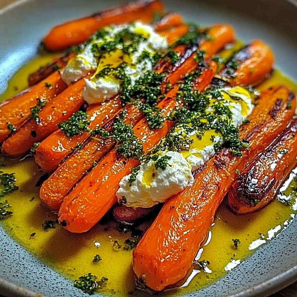 Recipe preparation for Roasted Carrots with Whipped Ricotta