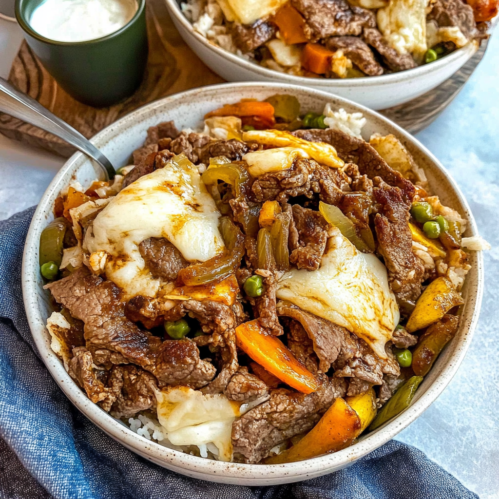 Recipe preparation for Philly Cheesesteak Bowls