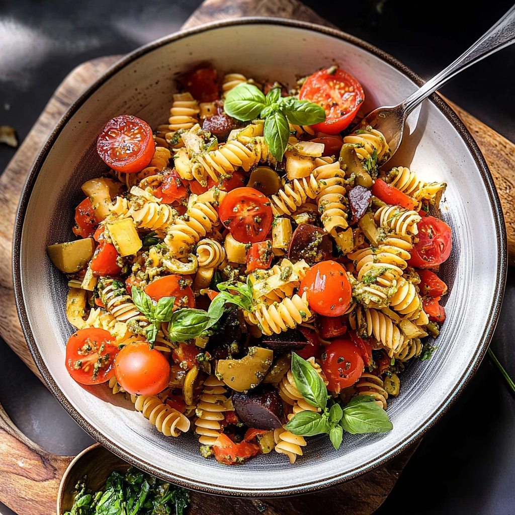 Recipe preparation for Italian Chop Pasta Salad