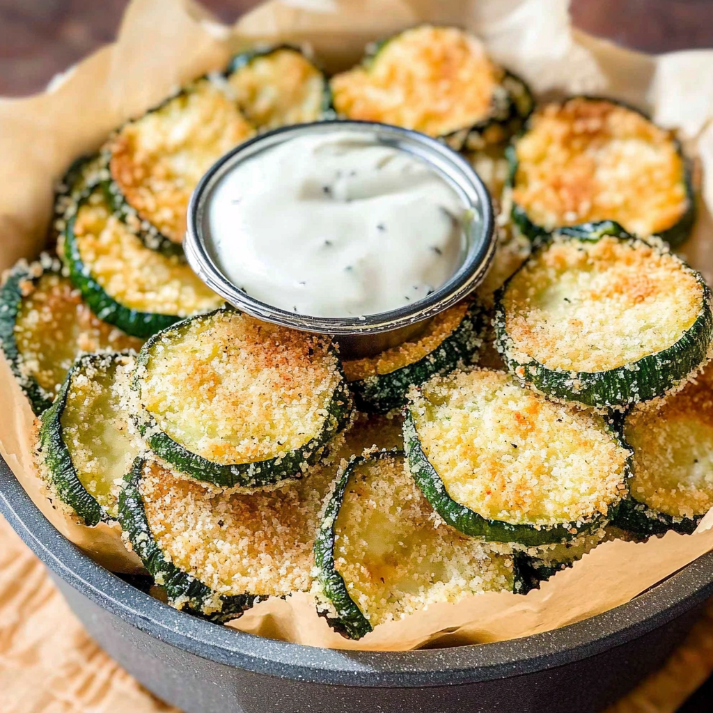 Recipe preparation for Baked Zucchini Chips