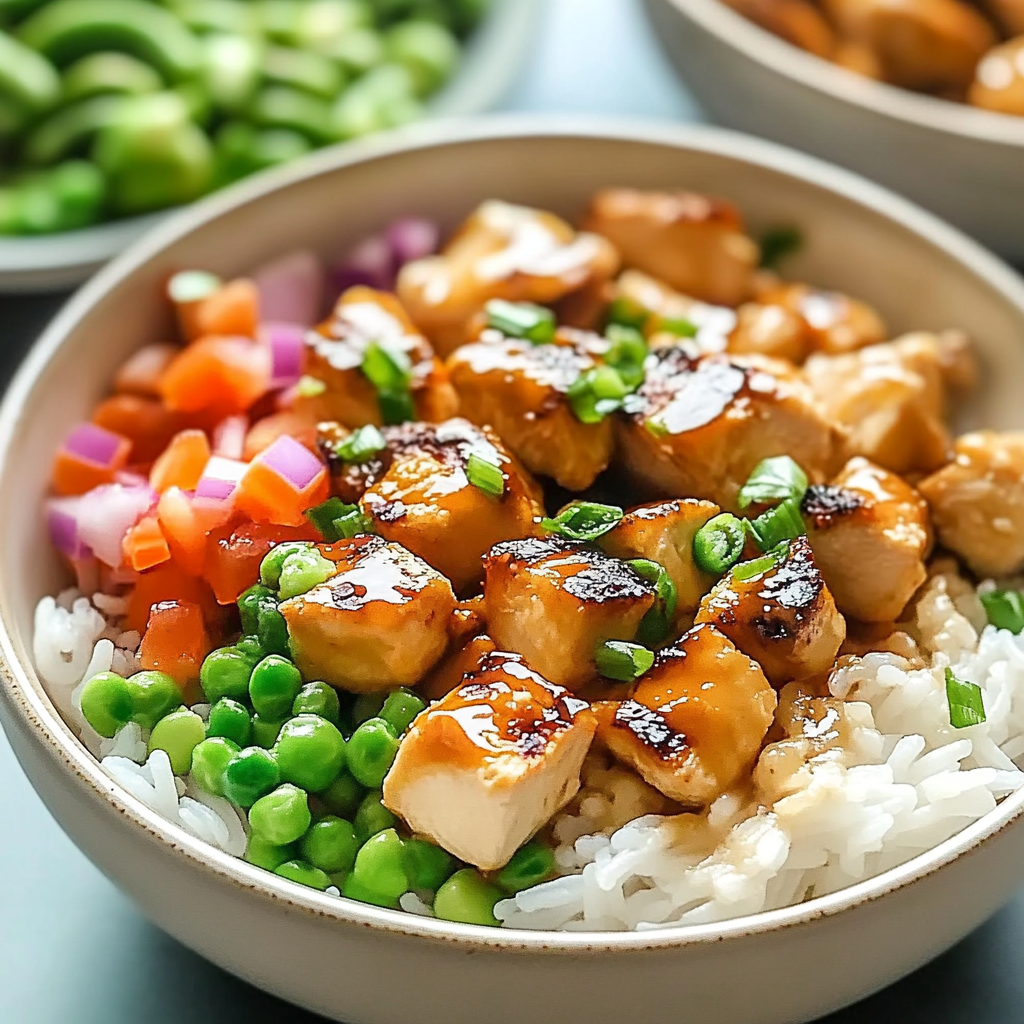 Recipe preparation for Chicken Poke Bowl