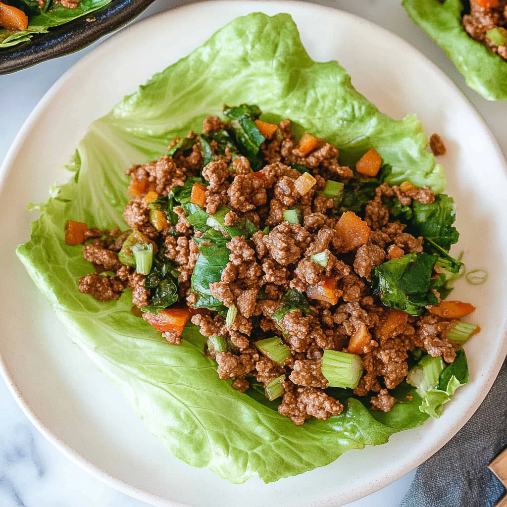 Recipe preparation for Ground Beef Lettuce Wraps