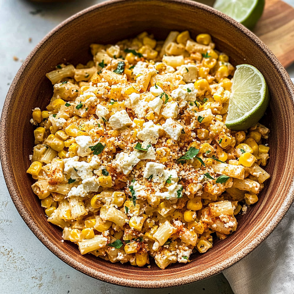 Recipe preparation for Mexican Street Corn Pasta Salad