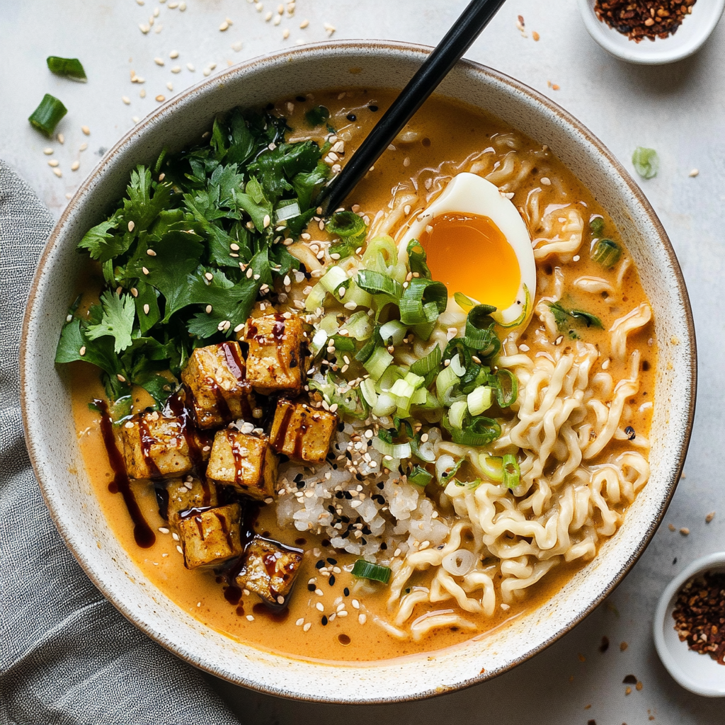 Recipe preparation for Tahini Miso Ramen