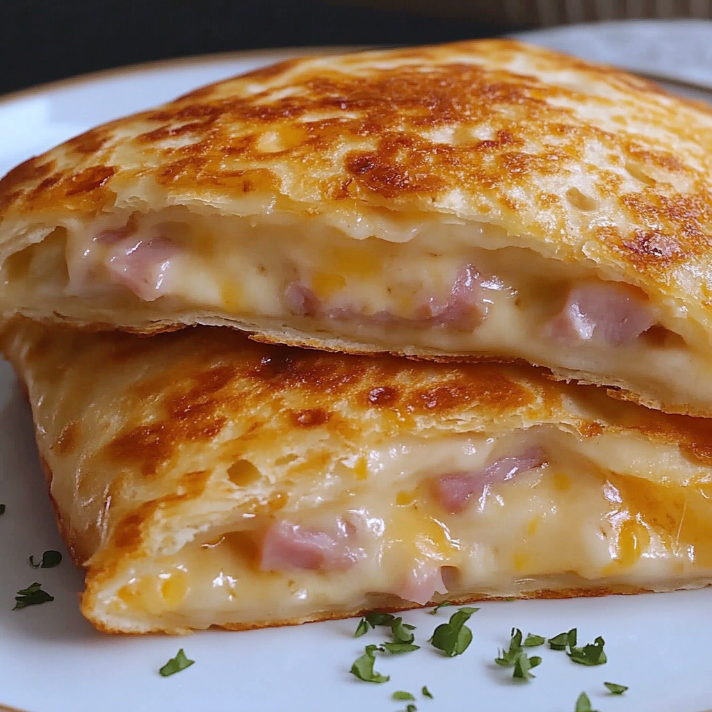 Recipe preparation for Air Fryer Ham and Cheese Pockets