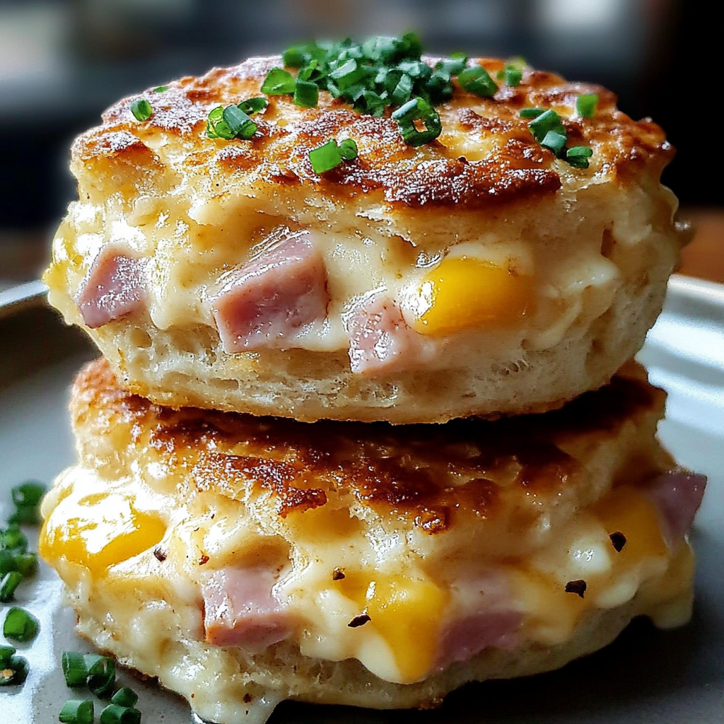 Recipe preparation for Ham and Cheese Butter Biscuits