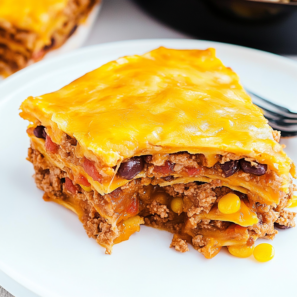 Recipe preparation for Layered Taco Bake