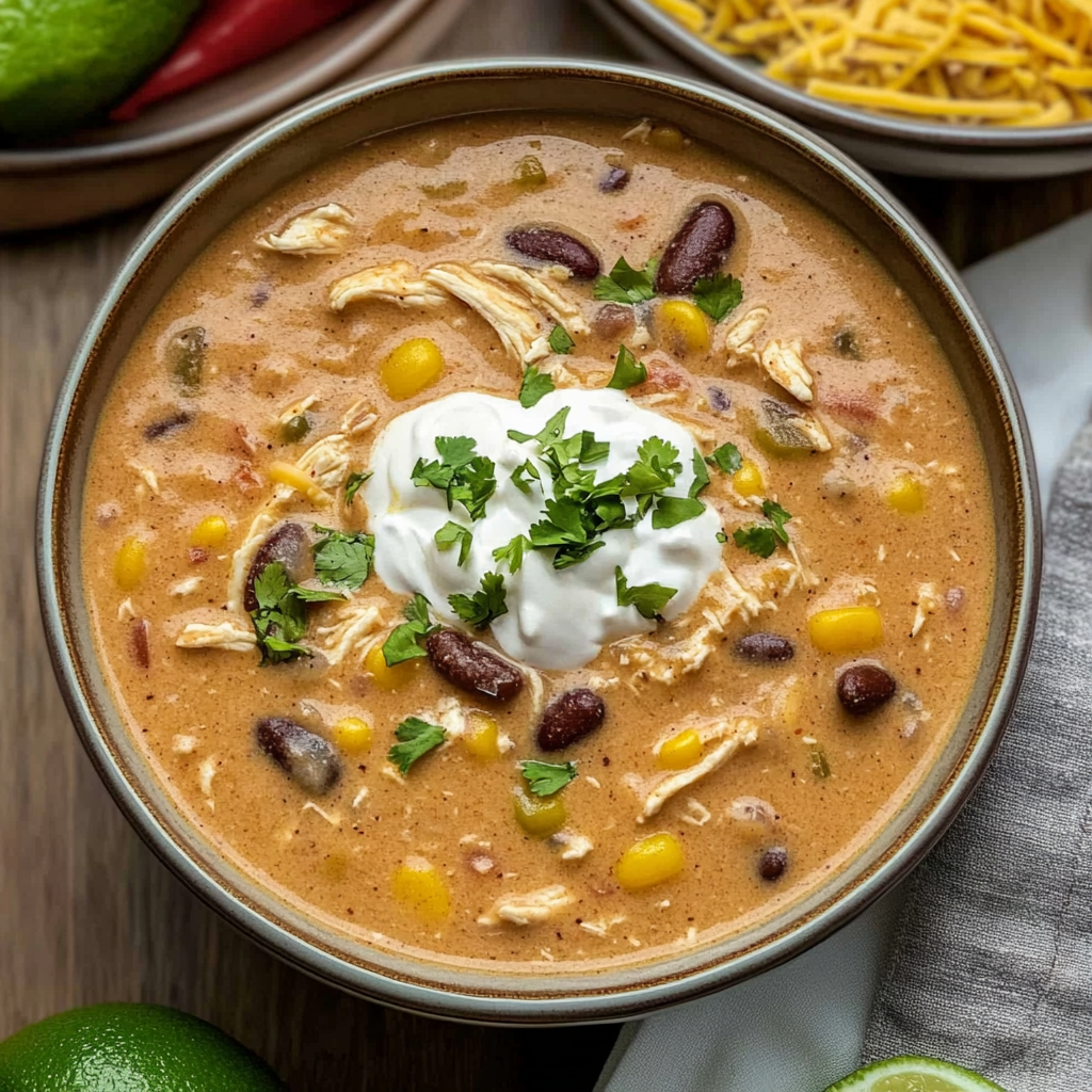 Recipe preparation for Chicken Taco Soup with Cream Cheese