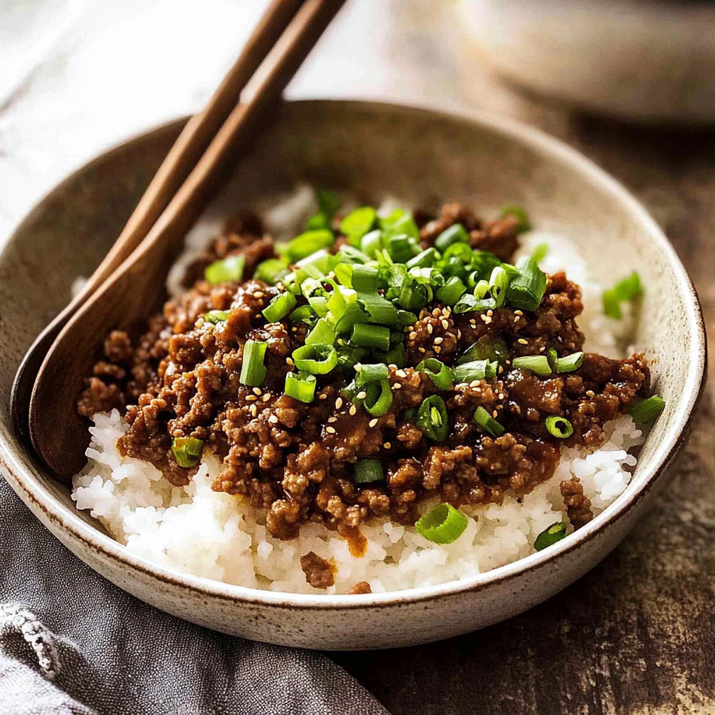 Recipe preparation for Asian Ground Beef