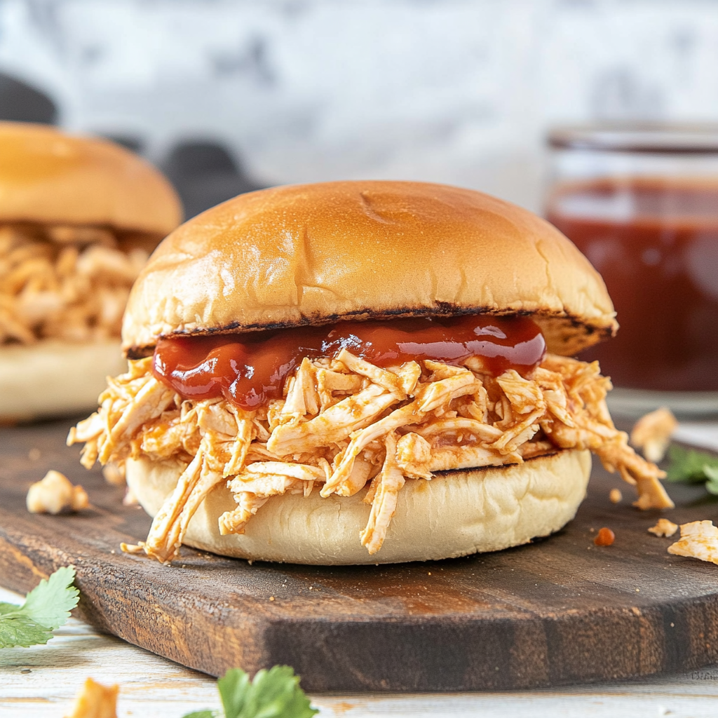 Recipe preparation for Shredded Chicken Sandwiches