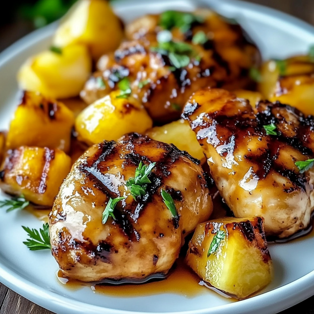Recipe preparation for Honey Pineapple Grilled Chicken