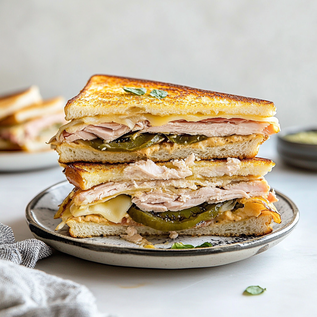 Recipe preparation for Cuban Turkey Sandwich Recipe