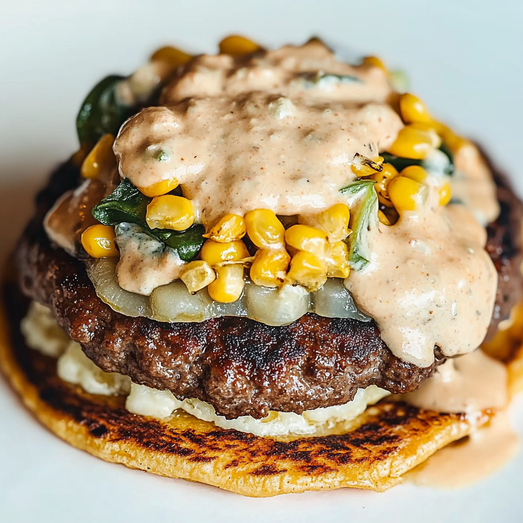 Recipe preparation for Street Corn Smash Burger Tacos