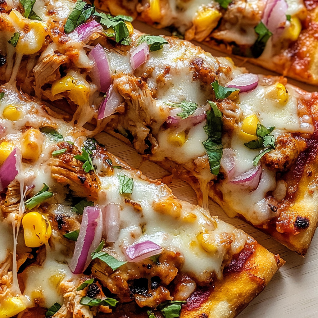 Recipe preparation for Grilled Summer BBQ Chicken Pizza
