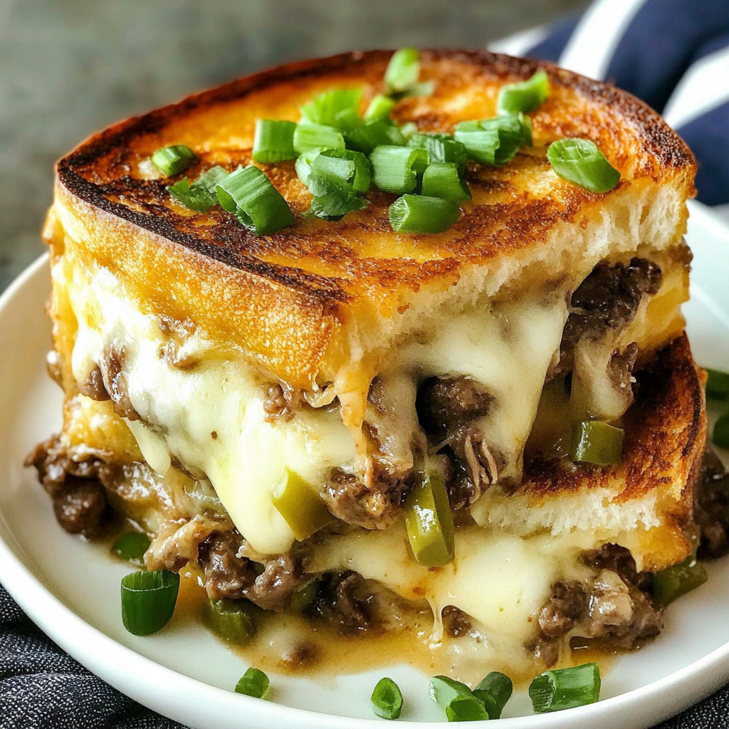 Recipe preparation for Philly Cheesesteak Grilled Cheese Casserole