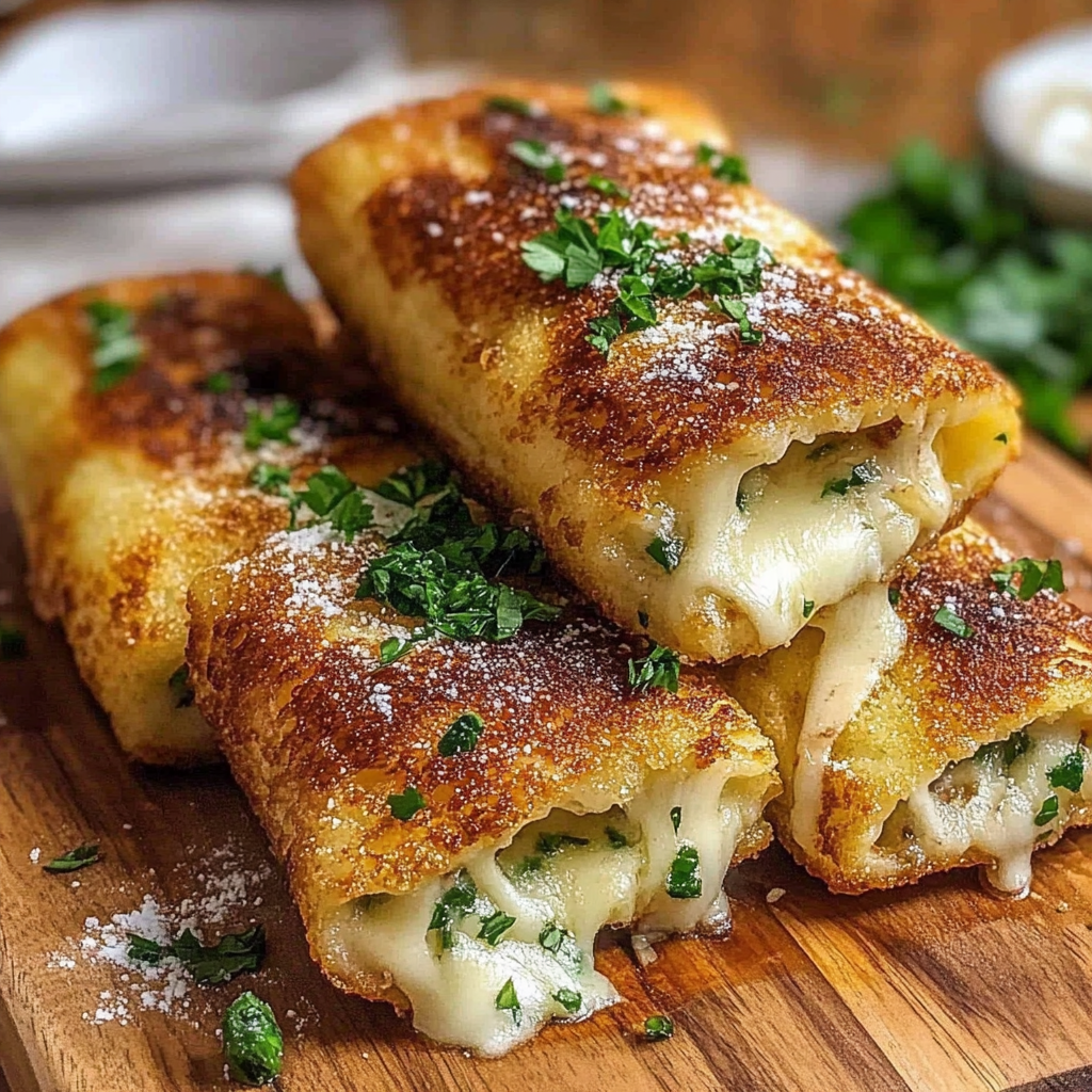 Recipe preparation for Cheesy Garlic Butter Rollups
