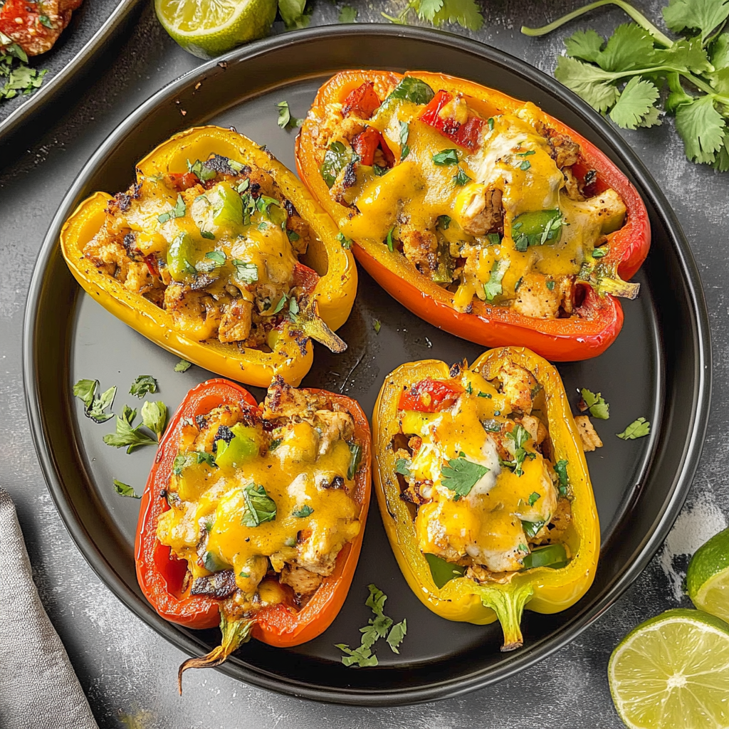 Recipe preparation for Chicken Fajita Stuffed Peppers