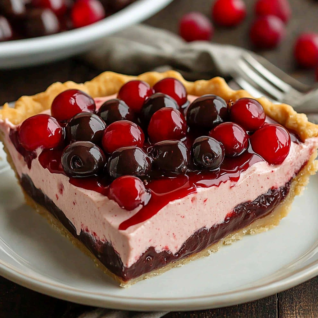Recipe preparation for Chocolate Cherry Cream Pie