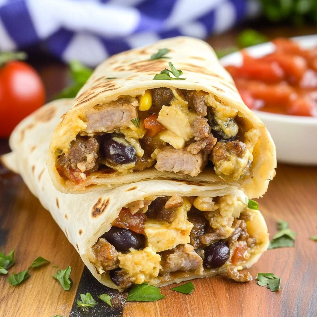 Recipe preparation for Breakfast Burrito