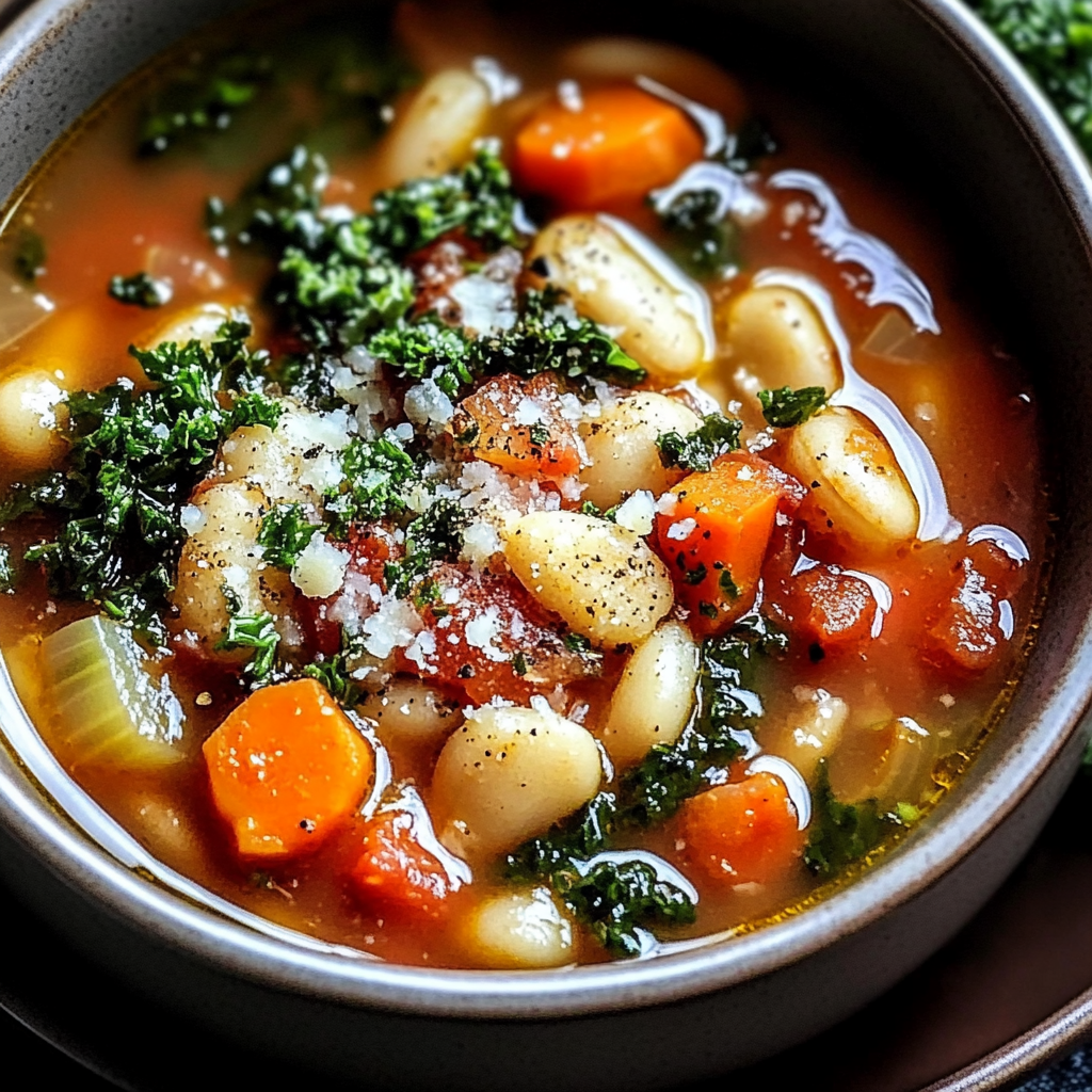 Recipe preparation for Winter Minestrone Vegetable Soup