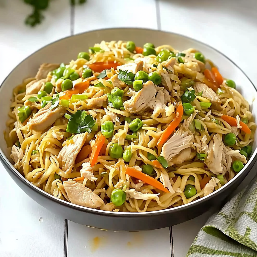 Recipe preparation for One-Pan Ground Turkey Lo Mein