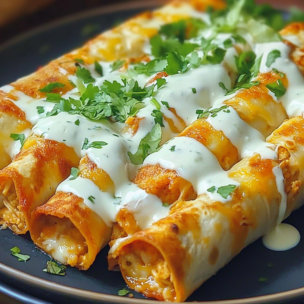 Recipe preparation for Baked Cream Cheese Chicken Taquitos