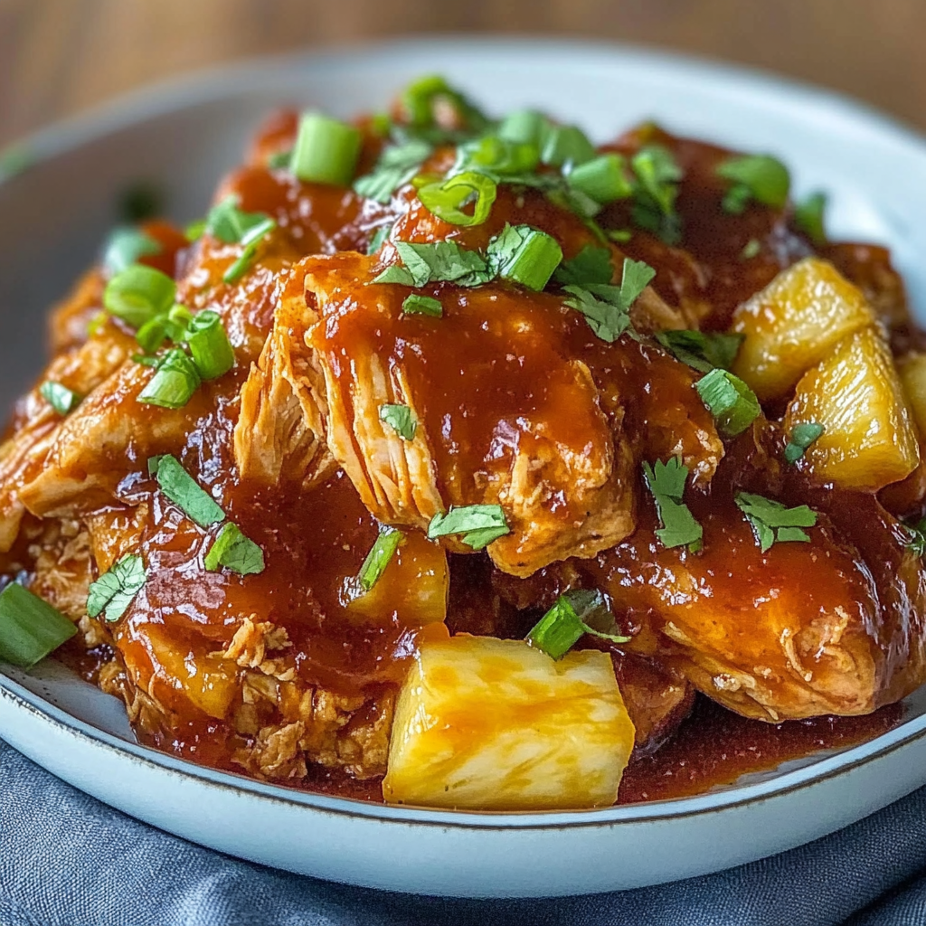 Recipe preparation for Crockpot Pineapple BBQ Chicken