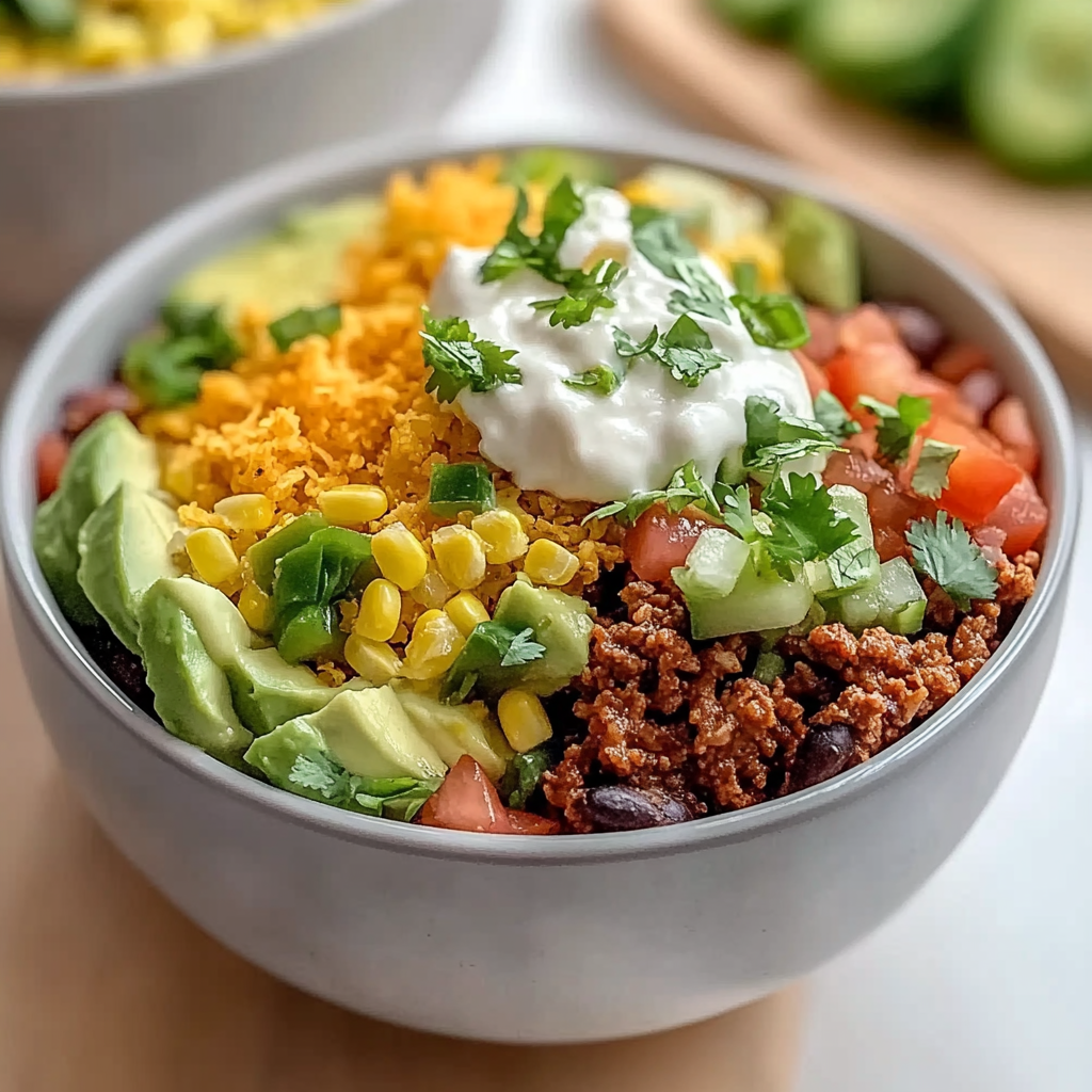 Recipe preparation for Ultimate Crispy Rice Taco Salad