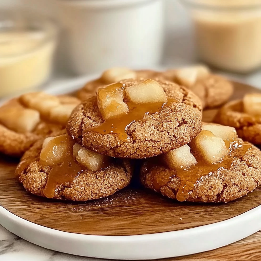 Recipe preparation for Sweet Caramel Apple Snickerdoodle Cookies