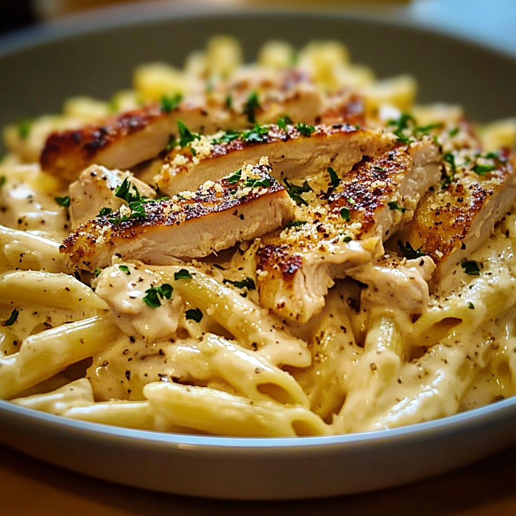 Recipe preparation for Creamy Rotisserie Chicken Pasta