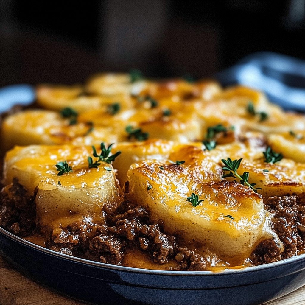 Recipe preparation for Cheesy Ground Beef Potatoes