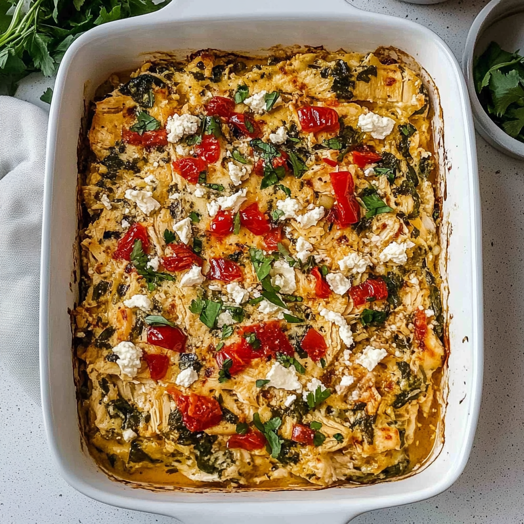 Recipe preparation for Greek Chicken Casserole