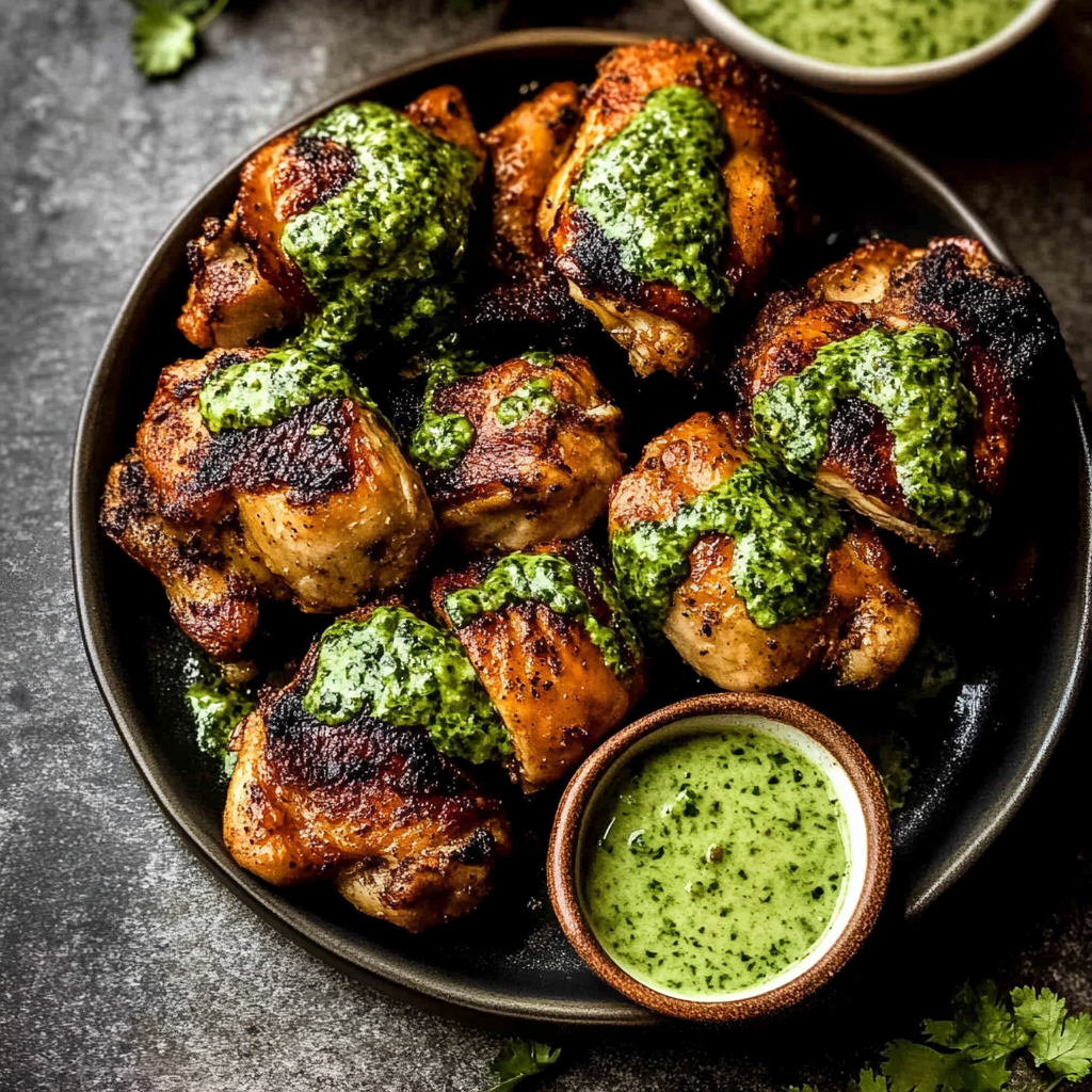 Recipe preparation for Peruvian Chicken with Green Sauce