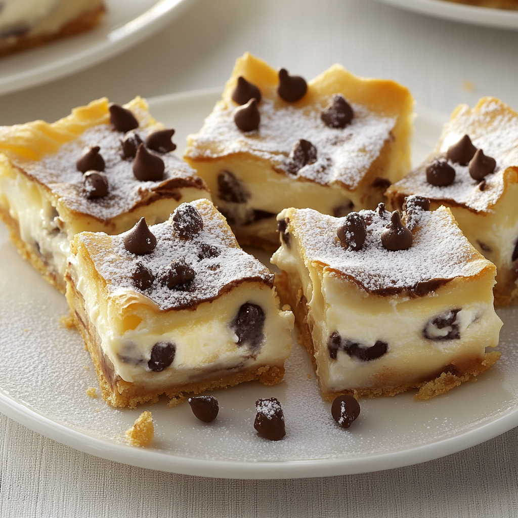 Recipe preparation for Classic Cannoli Squares