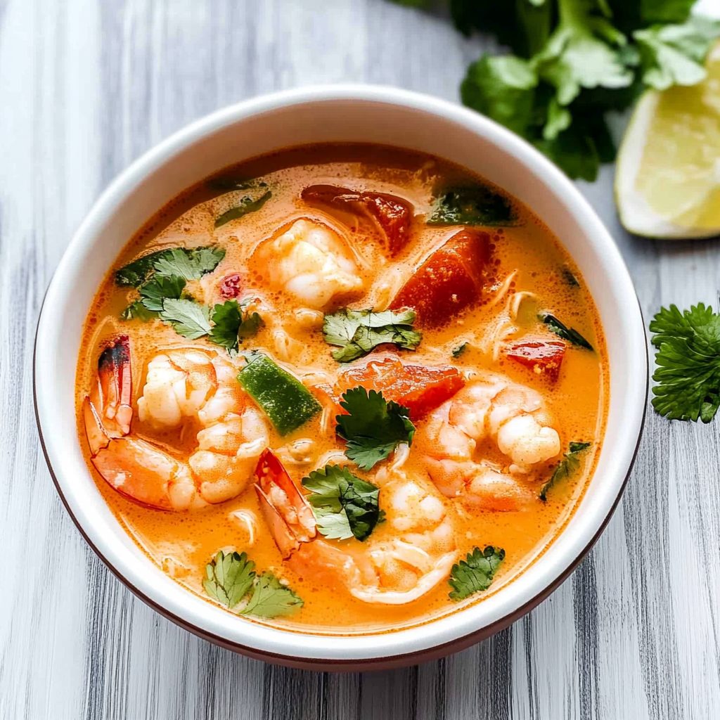 Recipe preparation for Thai Coconut Shrimp Soup