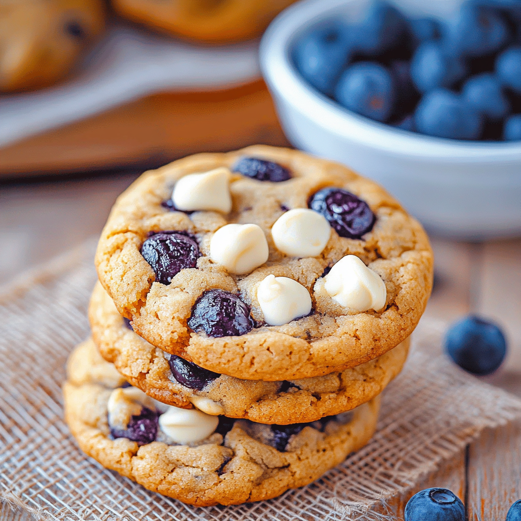 Recipe preparation for Blueberry White Chocolate Chip Cookies